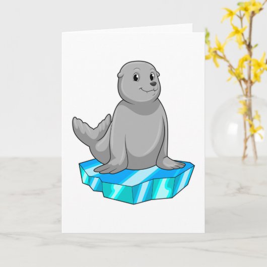 Carte Sceau avec floe de glace (Fleur jaune)