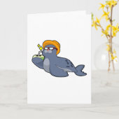 Carte Sceau avec noix de coco (Fleur jaune)