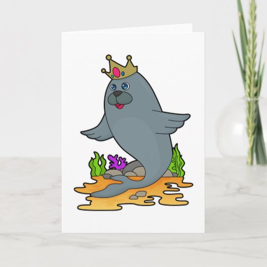 Carte Sceau comme roi avec couronne (Devant)