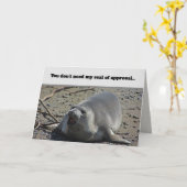 Carte Sceau d'approbation Phoque d'animal marin Phoque d (Fleur jaune)