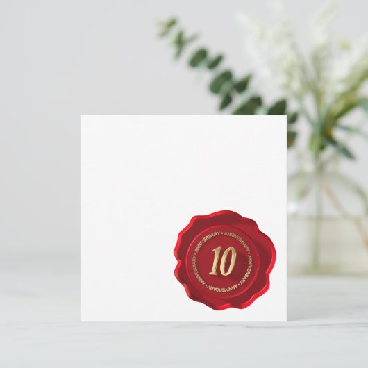 Carte sceau de cire rouge 10e anniversaire (Debout devant)