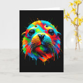 Carte Sceau Lion de Mer (Fleur jaune)