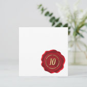 Carte scellé de cire rouge 10ème anniversaire (Debout devant)