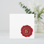Carte scellé de cire rouge 15e anniversaire (Debout devant)