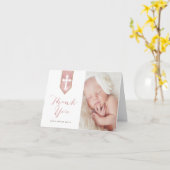 Carte Scénario brillant Baptême Plié Merci Photo (Fleur jaune)