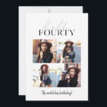 Carte Scénario moderne & géométrique Multiphoto 40e anni<br><div class="desc">Scénario moderne & géométrique quarantième anniversaire invitation multi photo. La couleur du motif du dossier géométrique peut être modifiée.</div>