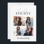 Carte Scénario moderne & géométrique Multiphoto 40e anni<br><div class="desc">Scénario moderne & géométrique quarantième anniversaire invitation multi photo. La couleur du motif du dossier géométrique peut être modifiée.</div>