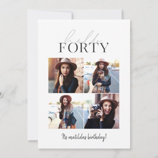 Carte Scénario moderne & géométrique Multiphoto 40e anni (Devant)