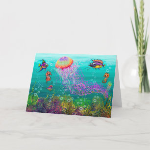 Carte Scène aquatique avec méduse
