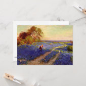 Carte Scène Bluebonnet avec fille (Devant/Arrière en situation)