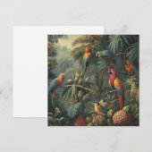 Carte Scène botanique de perroquets et ananas (Devant / Derrière)