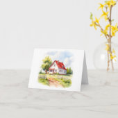 Carte Scène de campagne : Vieille ferme avec clôture BLA (Fleur jaune)