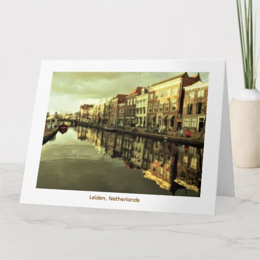 Carte Scène de canal à Leiden, Pays-Bas (Devant)