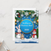 Carte Scène de fêtes de Noël (Devant/Arrière en situation)