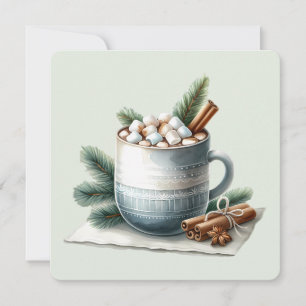 Carte Scène de guimauve au cacao d'hiver cosy