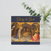 Carte Scène de la Nativité dans la gloire d'or à Dieu (Debout devant)