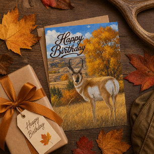 Carte Scène de la nature automnale Antilope Faune Annive