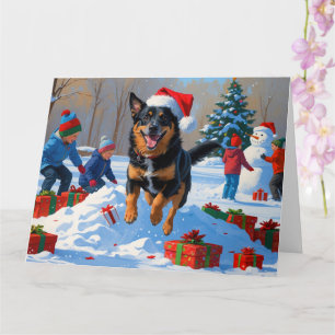 Carte Scène de neige festive de Noël Malinois belge
