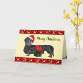 Carte Scène de Noël avec un Saint-Nicolas dachshund (Fleur jaune)