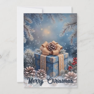 Carte Scène de Noël Cadeau de Noël Magique d'Hiver