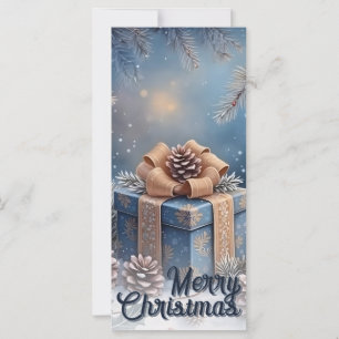 Carte Scène de Noël Cadeau Magique d'Hiver