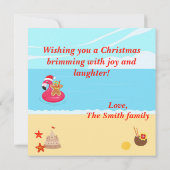 Carte Scène de Noël de plage (Dos)