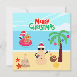 Carte Scène de Noël de plage