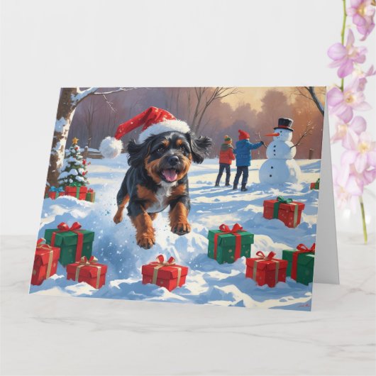 Carte Scène de Noël des Bouviers des Flandres (Orchidée)