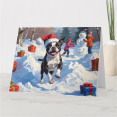 Carte Scène de Noël du festival Terrier de Boston (Devant)