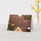 Carte Scène de Noël en bois (Fleur jaune)