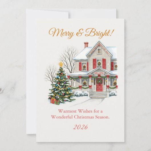 Carte Scène de Noël enneigée (Devant)