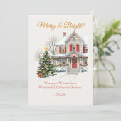 Carte Scène de Noël enneigée (Debout devant)