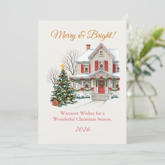 Carte Scène de Noël enneigée (Debout devant)