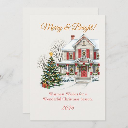 Carte Scène de Noël enneigée (Devant / Derrière)