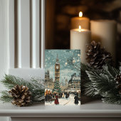 Carte Scène de Noël enneigée à Londres