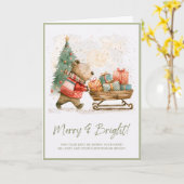 Carte Scène de Noël fantasque (Fleur jaune)