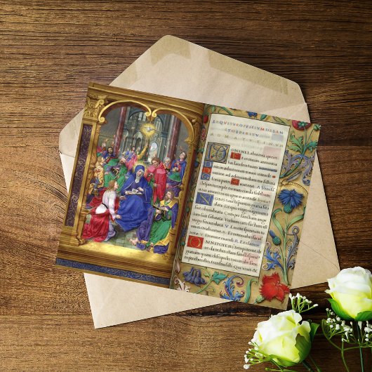 Carte Scène de Pentecôte Manuscrit de la Renaissance méd