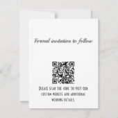 Carte Scène de plage Enregistrer la date Code QR Faire-p (Dos)