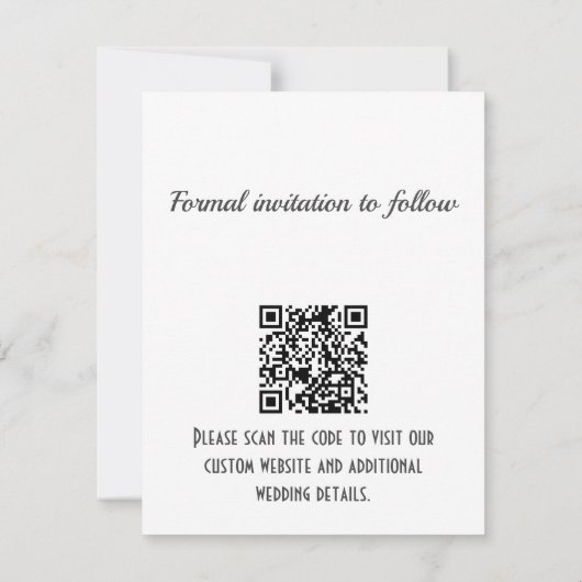 Carte Scène de plage Enregistrer la date Code QR Faire-p (Dos)
