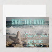 Carte Scène de plage moderne Save the Date (Devant / Derrière)