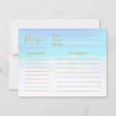 Carte Scène de plage océanique Recette Bleu Marin  (Devant)