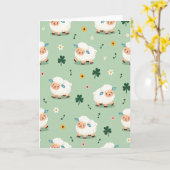 Carte Scène de Printemps avec de Moutons Mignons (Fleur jaune)