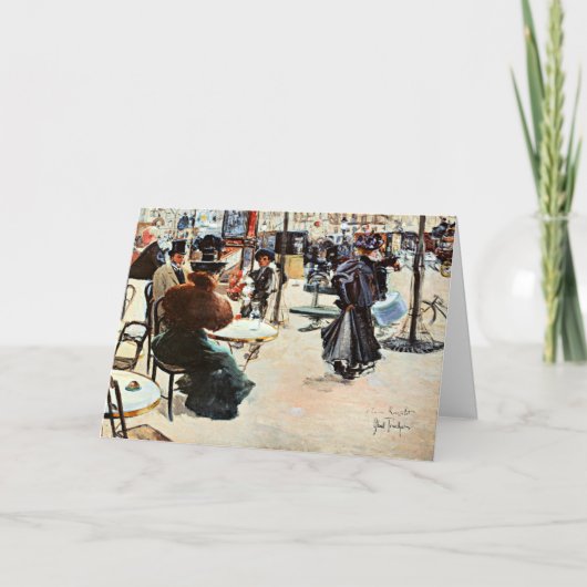 Carte Scène de rue, Café Terrasse, Paris (Devant)