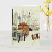 Carte Scène de San Francisco de griffonnage (Fleur jaune)