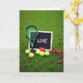 Carte Scène de Tennis Amour (Fleur jaune)