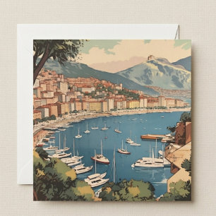 Carte Scène de voyage vintage à Monaco avec texte person