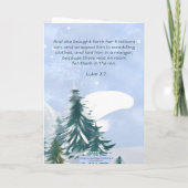 Carte Scène d'hiver Luc 2:7 Fils premier-né Noël (Dos)