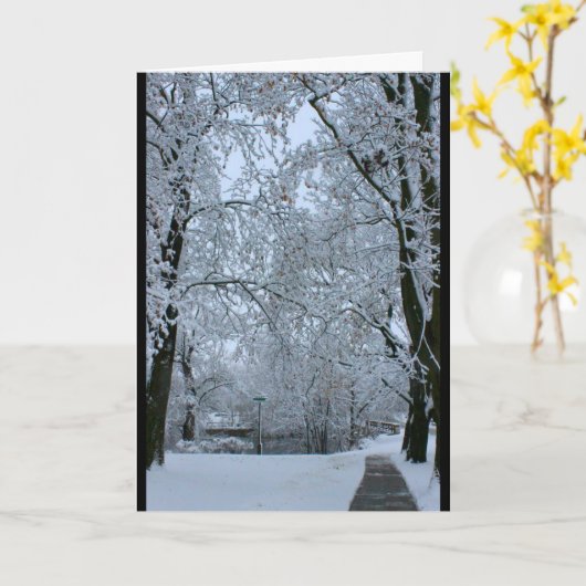 Carte Scène D'Hiver Penser À Vous (Fleur jaune)