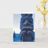 Carte Scène d'hiver Totempole sculptée de l'Alaska pliée (Fleur jaune)
