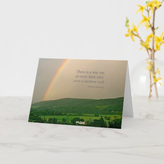 Carte Scene en arc-en-ciel inspirant (Fleur jaune)